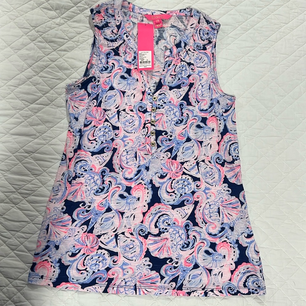 NWT! Lily Pulitzer Essie tank top in “Its For Shore” print - sz XS